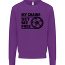 My Chains Set Me Free Cycling Cyclist Bike Kids Sweatshirt Jumper Purple