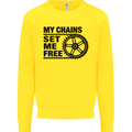 My Chains Set Me Free Cycling Cyclist Bike Kids Sweatshirt Jumper Yellow