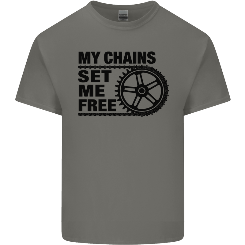 My Chains Set Me Free Cycling Cyclist Bike Kids T-Shirt Childrens Charcoal