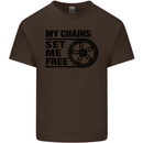My Chains Set Me Free Cycling Cyclist Bike Kids T-Shirt Childrens Chocolate