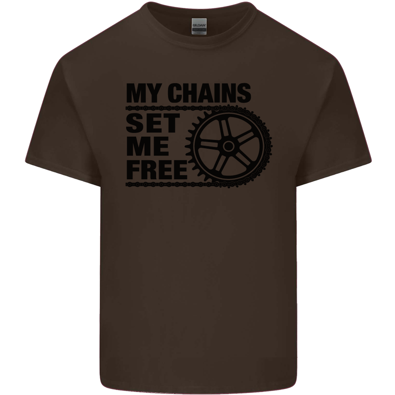 My Chains Set Me Free Cycling Cyclist Bike Kids T-Shirt Childrens Chocolate