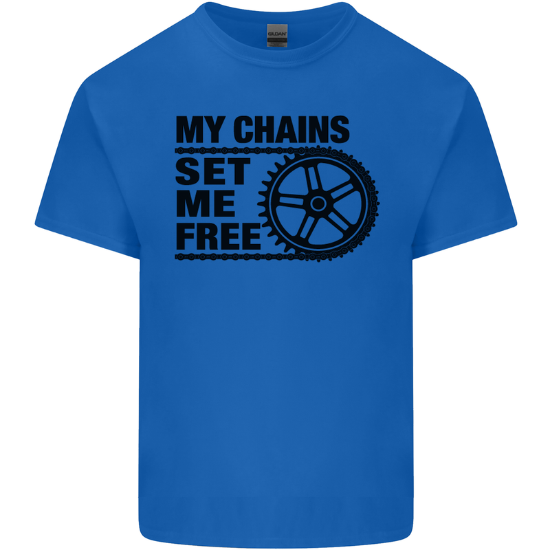 My Chains Set Me Free Cycling Cyclist Bike Kids T-Shirt Childrens Royal Blue