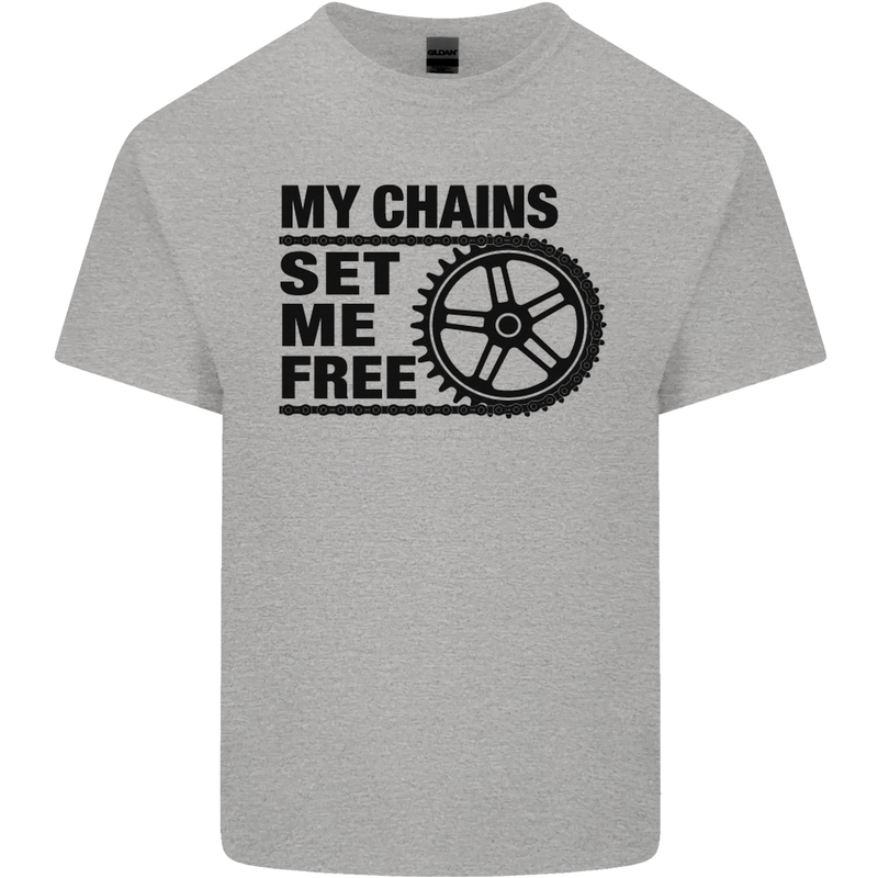 My Chains Set Me Free Cycling Cyclist Bike Kids T-Shirt Childrens Sports Grey