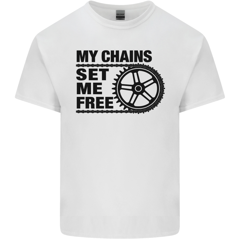 My Chains Set Me Free Cycling Cyclist Bike Kids T-Shirt Childrens White