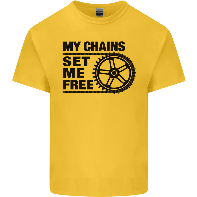 My Chains Set Me Free Cycling Cyclist Bike Kids T-Shirt Childrens Yellow