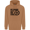 My Chains Set Me Free Cycling Cyclist Bike Mens 80% Cotton Hoodie Caramel Latte