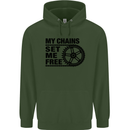 My Chains Set Me Free Cycling Cyclist Bike Mens 80% Cotton Hoodie Forest Green