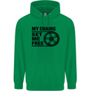 My Chains Set Me Free Cycling Cyclist Bike Mens 80% Cotton Hoodie Irish Green
