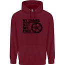 My Chains Set Me Free Cycling Cyclist Bike Mens 80% Cotton Hoodie Maroon