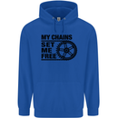 My Chains Set Me Free Cycling Cyclist Bike Mens 80% Cotton Hoodie Royal Blue