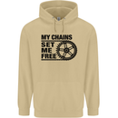 My Chains Set Me Free Cycling Cyclist Bike Mens 80% Cotton Hoodie Sand