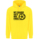 My Chains Set Me Free Cycling Cyclist Bike Mens 80% Cotton Hoodie Yellow