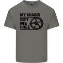 My Chains Set Me Free Cycling Cyclist Bike Mens Cotton T-Shirt Tee Top Charcoal