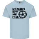 My Chains Set Me Free Cycling Cyclist Bike Mens Cotton T-Shirt Tee Top Light Blue