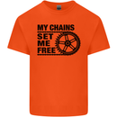 My Chains Set Me Free Cycling Cyclist Bike Mens Cotton T-Shirt Tee Top Orange
