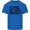My Chains Set Me Free Cycling Cyclist Bike Mens Cotton T-Shirt Tee Top Royal Blue