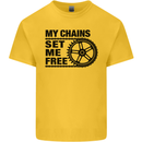 My Chains Set Me Free Cycling Cyclist Bike Mens Cotton T-Shirt Tee Top Yellow
