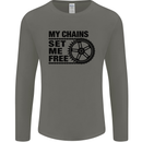 My Chains Set Me Free Cycling Cyclist Bike Mens Long Sleeve T-Shirt Charcoal
