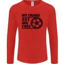 My Chains Set Me Free Cycling Cyclist Bike Mens Long Sleeve T-Shirt Red
