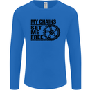 My Chains Set Me Free Cycling Cyclist Bike Mens Long Sleeve T-Shirt Royal Blue