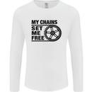 My Chains Set Me Free Cycling Cyclist Bike Mens Long Sleeve T-Shirt White