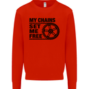 My Chains Set Me Free Cycling Cyclist Bike Mens Sweatshirt Jumper Bright Red