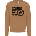 My Chains Set Me Free Cycling Cyclist Bike Mens Sweatshirt Jumper Caramel Latte