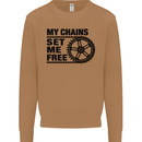 My Chains Set Me Free Cycling Cyclist Bike Mens Sweatshirt Jumper Caramel Latte