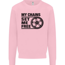 My Chains Set Me Free Cycling Cyclist Bike Mens Sweatshirt Jumper Light Pink