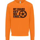 My Chains Set Me Free Cycling Cyclist Bike Mens Sweatshirt Jumper Orange