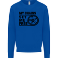My Chains Set Me Free Cycling Cyclist Bike Mens Sweatshirt Jumper Royal Blue