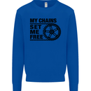 My Chains Set Me Free Cycling Cyclist Bike Mens Sweatshirt Jumper Royal Blue