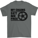 My Chains Set Me Free Cycling Cyclist Bike Mens T-Shirt Cotton Gildan Charcoal