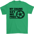 My Chains Set Me Free Cycling Cyclist Bike Mens T-Shirt Cotton Gildan Irish Green