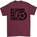 My Chains Set Me Free Cycling Cyclist Bike Mens T-Shirt Cotton Gildan Maroon