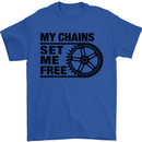 My Chains Set Me Free Cycling Cyclist Bike Mens T-Shirt Cotton Gildan Royal Blue