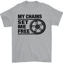 My Chains Set Me Free Cycling Cyclist Bike Mens T-Shirt Cotton Gildan Sports Grey