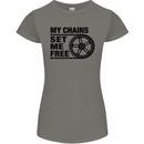 My Chains Set Me Free Cycling Cyclist Bike Womens Petite Cut T-Shirt Charcoal