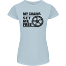 My Chains Set Me Free Cycling Cyclist Bike Womens Petite Cut T-Shirt Light Blue