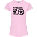 My Chains Set Me Free Cycling Cyclist Bike Womens Petite Cut T-Shirt Light Pink