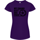 My Chains Set Me Free Cycling Cyclist Bike Womens Petite Cut T-Shirt Purple