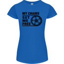 My Chains Set Me Free Cycling Cyclist Bike Womens Petite Cut T-Shirt Royal Blue