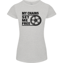 My Chains Set Me Free Cycling Cyclist Bike Womens Petite Cut T-Shirt Sports Grey