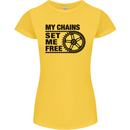 My Chains Set Me Free Cycling Cyclist Bike Womens Petite Cut T-Shirt Yellow