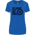 My Chains Set Me Free Cycling Cyclist Bike Womens Wider Cut T-Shirt Royal Blue