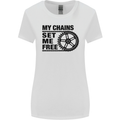 My Chains Set Me Free Cycling Cyclist Bike Womens Wider Cut T-Shirt White