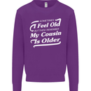 My Cousin is Older 30th 40th 50th Birthday Kids Sweatshirt Jumper Purple