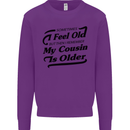 My Cousin is Older 30th 40th 50th Birthday Kids Sweatshirt Jumper Purple