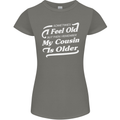 My Cousin is Older 30th 40th 50th Birthday Womens Petite Cut T-Shirt Charcoal
