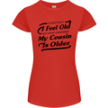 My Cousin is Older 30th 40th 50th Birthday Womens Petite Cut T-Shirt Red
